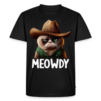 Meowdy Funny cat Meme for Cat Lovers - Men's Premium Organic T-Shirt - black - Front - Nico (187cm)