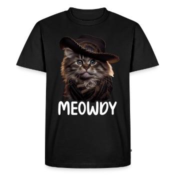Meowdy Funny cat Meme for Cat Lovers - Men's Premium Organic T-Shirt - black - Front - Nico (187cm)