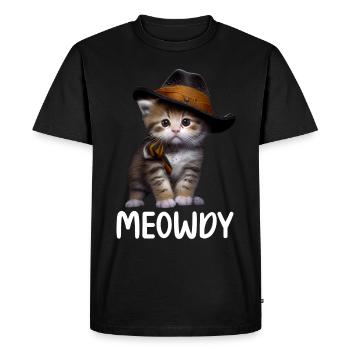 Meowdy Funny cat Meme for Cat Lovers - Men's Premium Organic T-Shirt - black - Front - Nico (187cm)