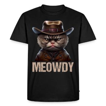 Meowdy Funny cat Meme for Cat Lovers - Men's Premium Organic T-Shirt - black - Front - Nico (187cm)