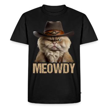 Meowdy Funny cat Meme for Cat Lovers - Men's Premium Organic T-Shirt - black - Front - Nico (187cm)