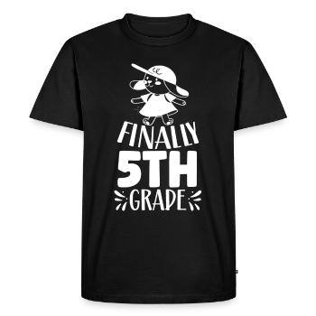 Enfin 5 classes cinquième année cinquième école - T-shirt Premium bio Homme - noir - Devant - Nico (187cm)