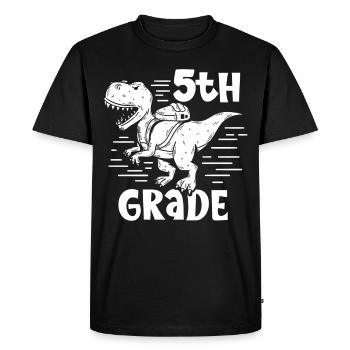 5 classes Dinosaures Cinquième école Cinquième année - T-shirt Premium bio Homme - noir - Devant - Nico (187cm)