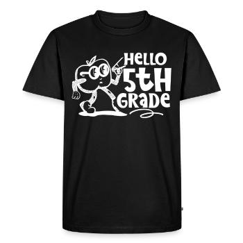 Bonjour 5e année cinquième année 5 cinquième année - T-shirt Premium bio Homme - noir - Devant - Nico (187cm)