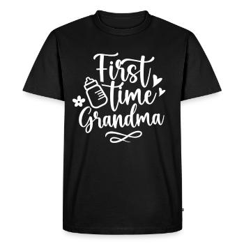 La première fois grand-mère première grand-mère grands-parents doux - T-shirt Premium bio Homme - noir - Devant - Nico (187cm)