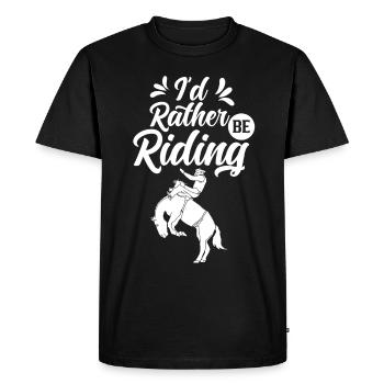 I would rather ride horse rider riding stable - Men's Premium Organic T-Shirt - black - Front - Nico (187cm)