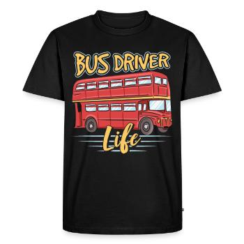 Vie d’un chauffeur de bus Chauffeur d’autobus Chauffeur d’autobus - T-shirt Premium bio Homme - noir - Devant - Nico (187cm)
