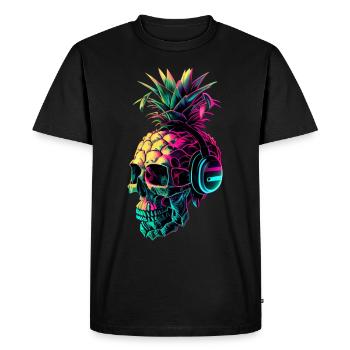 EDM Music Rave Festival Ananas Techno - T-shirt Premium bio Homme - noir - Devant - Nico (187cm)