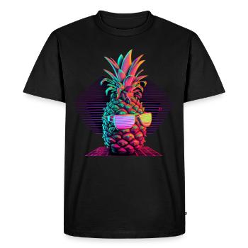 EDM Music Rave Festival Ananas Techno - T-shirt Premium bio Homme - noir - Devant - Nico (187cm)