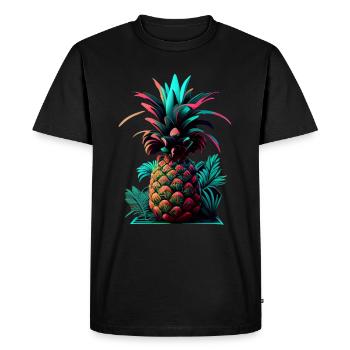 EDM Music Rave Festival Ananas Techno - T-shirt Premium bio Homme - noir - Devant - Nico (187cm)