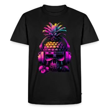 EDM Music Rave Festival Ananas Techno - T-shirt Premium bio Homme - noir - Devant - Nico (187cm)