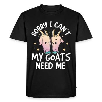Malheureusement, mes chèvres n’ont pas besoin de moi animal - T-shirt Premium bio Homme - noir - Devant - Nico (187cm)