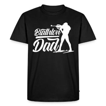 Biathlon Papa Biathlète Biathlète Sport Biathlons - T-shirt Premium bio Homme - noir - Devant - Nico (187cm)