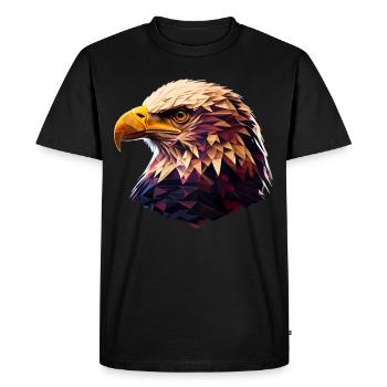 Conception polygonale cool avec un pygargue à tête blanche - T-shirt Premium bio Homme - noir - Devant - Nico (187cm)