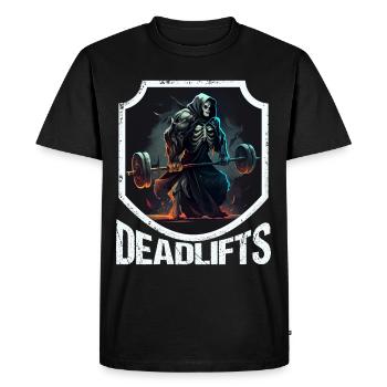 Deadlifts Gym Fitness Fun Workout - Men's Premium Organic T-Shirt - black - Front - Nico (187cm)