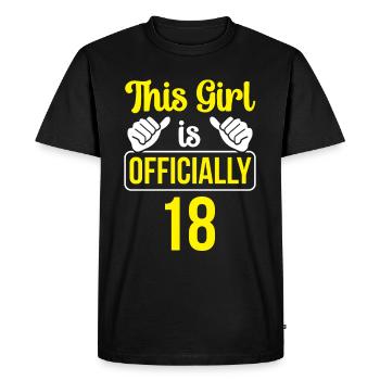 This girl is officially 18 eighteen celebration - Men's Premium Organic T-Shirt - black - Front - Nico (187cm)