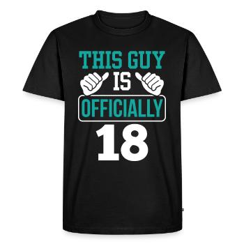 This guy is officially 18 birthday eighteen - Men's Premium Organic T-Shirt - black - Front - Nico (187cm)