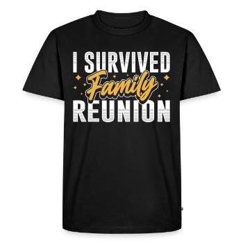 J’ai survécu à une réunion de famille Équipe familiale - T-shirt Premium bio Homme - noir - Devant - Nico (187cm)