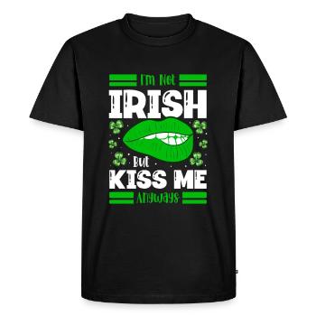 Je ne suis pas irlandais, mais embrassez-moi quand même. - T-shirt Premium bio Homme - noir - Devant - Nico (187cm)