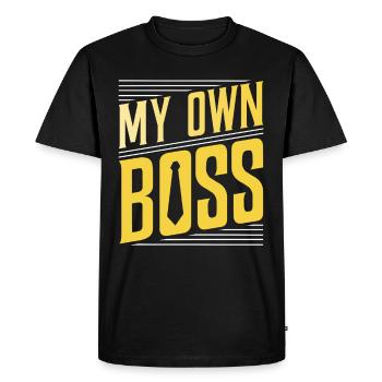 Mon propre patron freelance indépendant - T-shirt Premium bio Homme - noir - Devant - Nico (187cm)