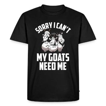 Malheureusement, mes chèvres n’ont pas besoin de moi animal - T-shirt Premium bio Homme - noir - Devant - Nico (187cm)