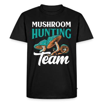 Mushroom pickers Team Mushroom pickers Mushroom pickers Mushroom picking - Men's Premium Organic T-Shirt - black - Front - Nico (187cm)