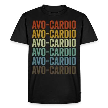 Avo-cardio Vegan Vegetable Lovers Plant Basier - T-shirt Premium bio Homme - noir - Devant - Nico (187cm)