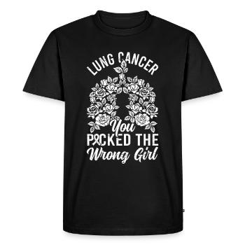 Lung cancer Wrong girl selected - Men's Premium Organic T-Shirt - black - Front - Nico (187cm)