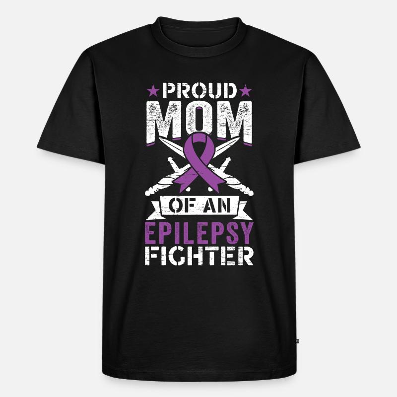 Mutter Einer Mutter Einer Epilepsie-kämpferin - Männer Premium Bio T-Shirt - Schwarz