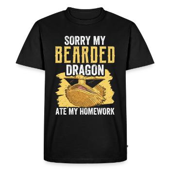 Un dragon barbu a mangé mon animal de devoirs - T-shirt Premium bio Homme - noir - Devant - Nico (187cm)