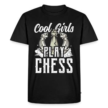 Les filles cool jouent aux échecs - T-shirt Premium bio Homme - noir - Devant - Nico (187cm)