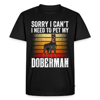 Ne puis-je pas avoir à caresser mon Doberman - T-shirt Premium bio Homme - noir - Devant - Nico (187cm)