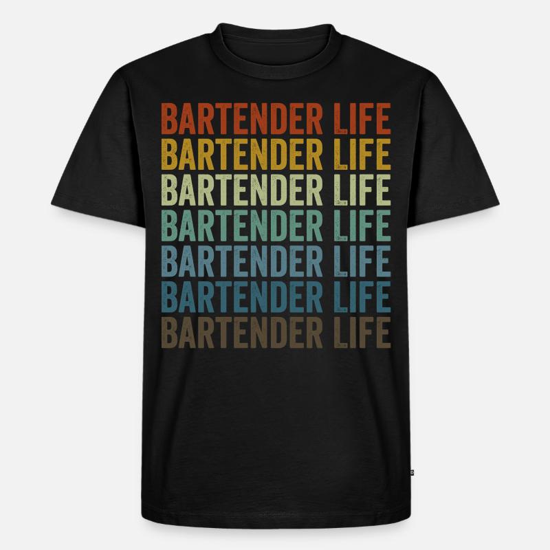 Barkeeper Leben Barkeeper Bartending - Männer Premium Bio T-Shirt - Schwarz