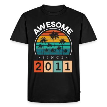 2011 Anniversaire Naissance Année de naissance millésime - T-shirt Premium bio Homme - noir - Devant - Nico (187cm)