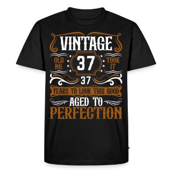 37th Birthday Vintage Retro - Men's Premium Organic T-Shirt - black - Front - Nico (187cm)