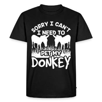 Ne puis-je pas avoir à caresser mon âne - T-shirt Premium bio Homme - noir - Devant - Nico (187cm)