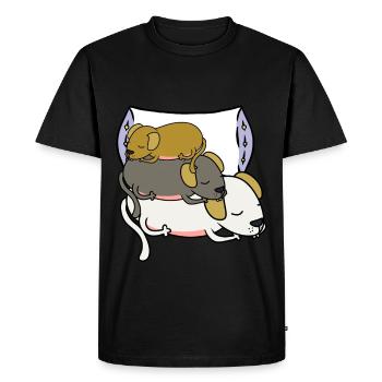 Chiens fatigués Animaux de compagnie Propriétaires de chiens Sleep Dream - T-shirt Premium bio Homme - noir - Devant - Nico (187cm)