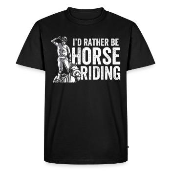 Je préfère aller à cheval cavalier cheval - T-shirt Premium bio Homme - noir - Devant - Nico (187cm)