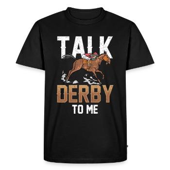 Talk Derby with me rider horse riding - Men's Premium Organic T-Shirt - black - Front - Nico (187cm)