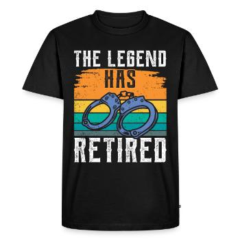 La légende a un policier à la retraite - T-shirt Premium bio Homme - noir - Devant - Nico (187cm)