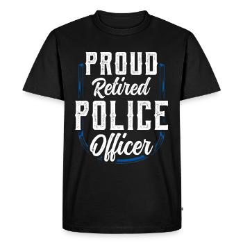 Proud retired police officer - Men's Premium Organic T-Shirt - black - Front - Nico (187cm)