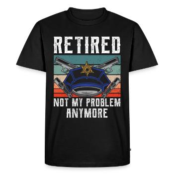 À la retraite, ce n’est plus mon problème policier - T-shirt Premium bio Homme - noir - Devant - Nico (187cm)