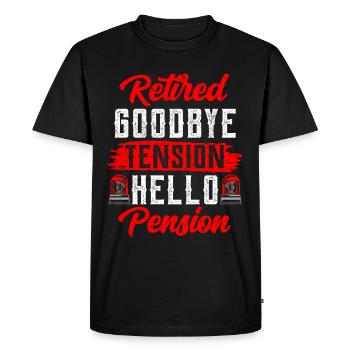 À la retraite Adieu Tension Bonjour Pension Police - T-shirt Premium bio Homme - noir - Devant - Nico (187cm)