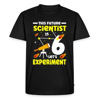 Ce futur scientifique a 6 ans - T-shirt Premium bio Homme - noir - Devant - Nico (187cm)