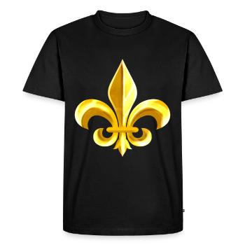 Brillant doré fleur de lis - T-shirt Premium bio Homme - noir - Devant - Nico (187cm)
