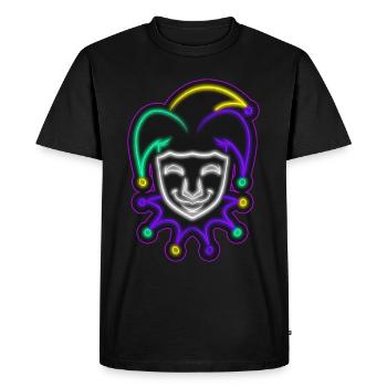 Bouffon Outline pour Mardi Gras - T-shirt Premium bio Homme - noir - Devant - Nico (187cm)