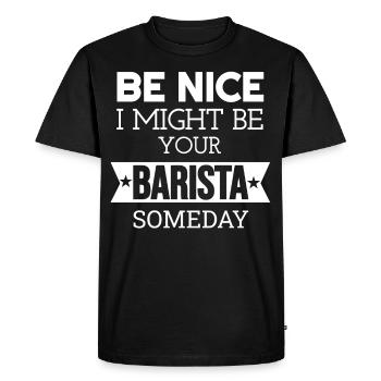 Barista Coffee Lovers Coffee Espresso - Men's Premium Organic T-Shirt - black - Front - Nico (187cm)