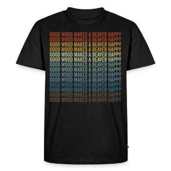 Un bon bois fait un castor heureux - T-shirt Premium bio Homme - noir - Devant - Nico (187cm)