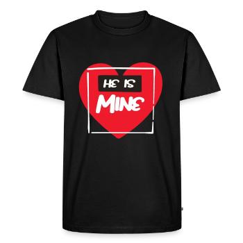 He Is Mine Valentine's Day - Men's Premium Organic T-Shirt - black - Front - Nico (187cm)