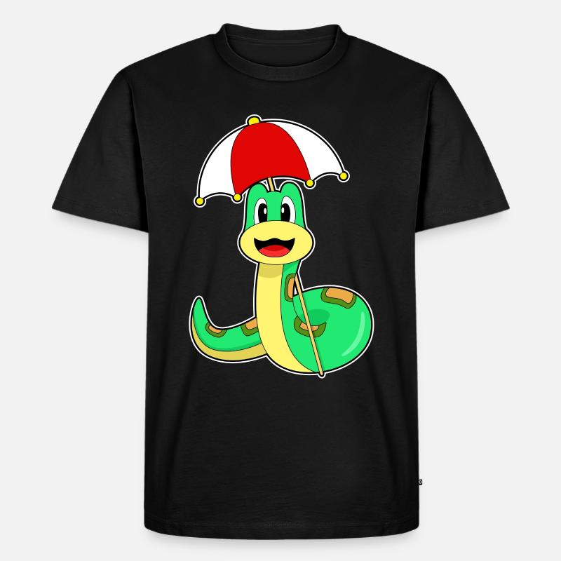 Schlange Regenschirm - Männer Premium Bio T-Shirt - Schwarz